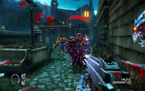 Be careful, because around the corner you'll encounter a large group of enemies, with a new guy with a shield among them - Saying Goodbye - p. 1 - Walkthrough - The Darkness II - Game Guide and Walkthrough