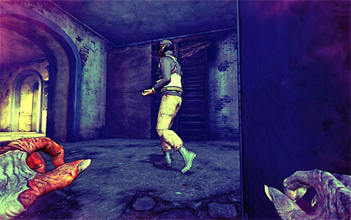 When the second guard disappears from your view, quickly exit the tunnel (you might use the sprint option here - the SHIFT key) and turn RIGHT (not towards guards - Rat in a Maze - p. 1 - Walkthrough - The Darkness II - Game Guide and Walkthrough