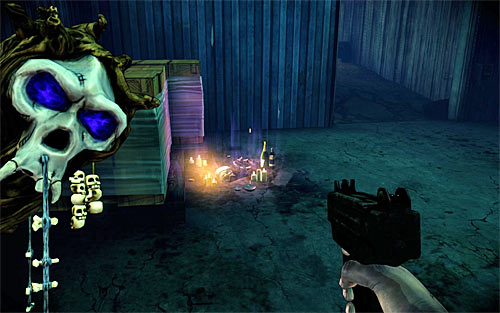 Go to the garage located right behind the van (you have to do it BEFORE you choose the left path leading to the next mission objective) - Vendettas mode relics - Vendettas - The Darkness II - Game Guide and Walkthrough