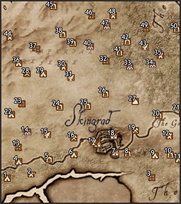 1 - Gnolls Meeting Camp - Oblivion: Skingrad map - Province of Cyrodiil - The Elder Scrolls IV: Oblivion Game Guide & Walkthrough