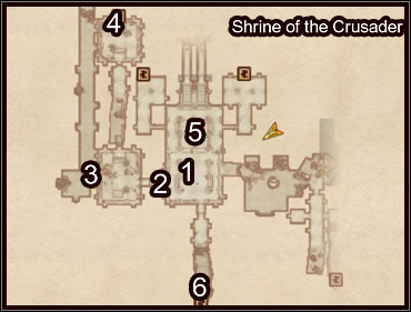 In here youll find Sir Amiels body (1) by which youll see a journal and some trademark Knights of the Nine equipment - Oblivion: The Shrine of the Crusader - Quests - The Elder Scrolls IV: Oblivion Game Guide & Walkthrough