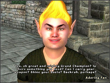 The second perk is that you actually get to have an Adoring Fan - Oblivion: Grand Champion - The Arena - The Elder Scrolls IV: Oblivion Game Guide & Walkthrough