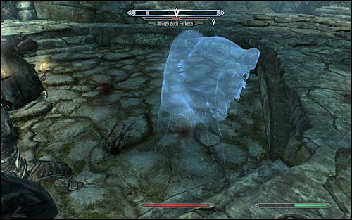 You have to throw the witchs head into the flames and then fight the wolf spirit (screen above) - Purity - The Companions quests - The Elder Scrolls V: Skyrim Game Guide
