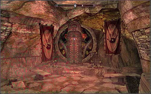 Head to the main cave of the Dark Brotherhoods Sanctuary and choose a passage leading north-east - Whispers in the Dark - The Dark Brotherhood quests - The Elder Scrolls V: Skyrim Game Guide