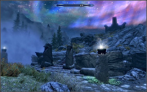 After the conversation continue onwards, still using Clear Skies Shout to dispel the thick mist - Reaching the Hall of Valor | Sovngarde - Sovngarde - The Elder Scrolls V: Skyrim Game Guide