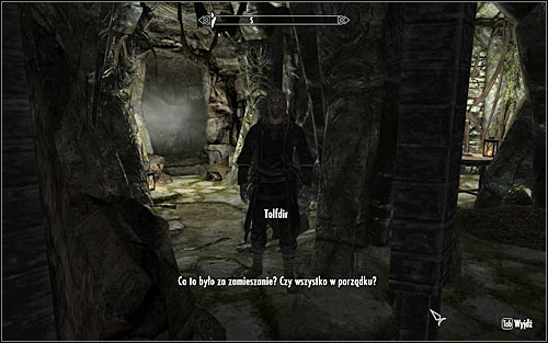 Approach the blocked passage and listen out to what Tolfdir, who should approach you automatically, has to say (screen above) - Under Saarthal - p. 1 - College of Winterhold quests - The Elder Scrolls V: Skyrim Game Guide