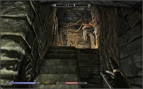 You of course need to be fast with going through the corridor before running out of magicka - Staff of Magnus - p. 2 - College of Winterhold quests - The Elder Scrolls V: Skyrim Game Guide