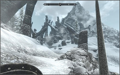 Id suggest staying very cautious, as after reaching a small tower you might get attacked by a group of Bandits - Heading to Bleak Falls Barrow | Bleak Falls Barrow - Bleak Falls Barrow - The Elder Scrolls V: Skyrim Game Guide
