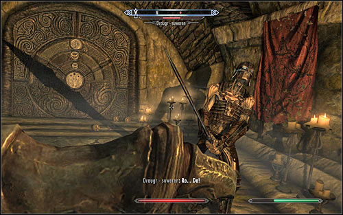 Save your game, as you will have to fight a mini-boss in the form of a Draugr-Overlord (screen above) - Reaching the portal | The World-Eaters Eyrie - The World-Eaters Eyrie - The Elder Scrolls V: Skyrim Game Guide