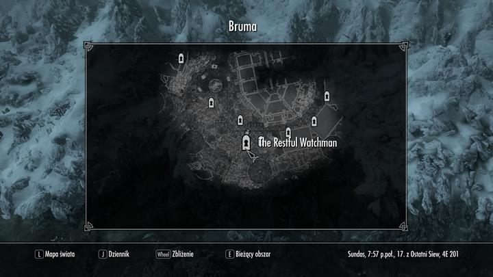After speaking with captain in Castle Bruma Great Hall you must head to The Restful Watchman tavern and speak with Bentior, the innkeeper - Absent Antiquity | Quests in the game - Quests in the game - The Elder Scrolls V: Skyrim Game Guide