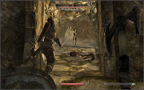 On your way you will come across dead bodies and of course you should examine them - Heading to the temple of Ustengrav | The Horn of Jurgen Windcaller - The Horn of Jurgen Windcaller - The Elder Scrolls V: Skyrim Game Guide