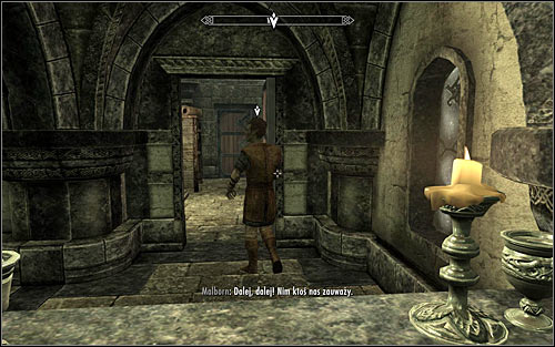 Regardless of how you drawn the guests attention away, dont wait for a given scene to end but quickly return to the bar and use the door opened by Malborn (screen above) - Collecting information on the return of dragons | Diplomatic Immunity - Diplomatic Immunity - The Elder Scrolls V: Skyrim Game Guide