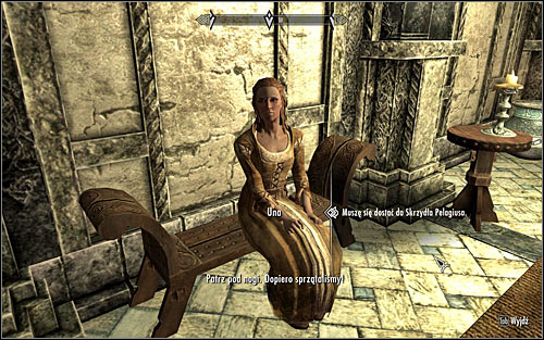 Una (screen above) wont be eager to give you Pelagius Wing Key at first, but she should change her mind if you mention that Falk has sent you to examine the area - The Mind of Madness - p. 1 - Daedric quests - The Elder Scrolls V: Skyrim Game Guide