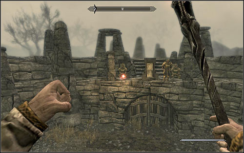 Prepare the Wabbajack and send a magic projectile towards one of the knights in heavy armours beside Pelagius (screen above) - The Mind of Madness - p. 2 - Daedric quests - The Elder Scrolls V: Skyrim Game Guide