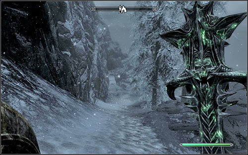 You have to approach the destination from the south-east, using the hardened path - A Daedras Best Friend - p. 2 - Daedric quests - The Elder Scrolls V: Skyrim Game Guide