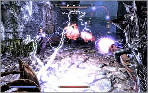 Before the fight begins, you should increase your resistance to lightning, as Veren and Thorek will mainly use those types of spells (screen above) - Waking Nightmare - p. 2 - Daedric quests - The Elder Scrolls V: Skyrim Game Guide
