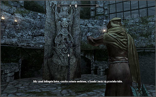After the battle, speak to Erandur who will move to the ritual of removing the magical barrier surrounding the Skull of Corruption - Waking Nightmare - p. 2 - Daedric quests - The Elder Scrolls V: Skyrim Game Guide