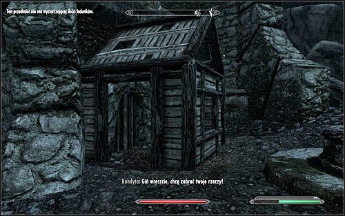 Regardless of which option you choose (going through the tunnels or reaching the walls), you need to quickly locate a small hut on the courtyard (screen above) and pull the lever inside - Infiltration | Side quests - Side quests - The Elder Scrolls V: Skyrim Game Guide