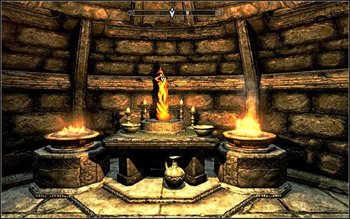 If you plan on fulfilling Degaines wish, you should crouch and turn left after approaching the room with the priestesses, choosing a weakly lit passage and therefore avoiding them - The Heart of Dibella | Side quests - Side quests - The Elder Scrolls V: Skyrim Game Guide