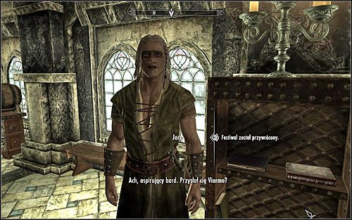 Speak to Viarmo and he will send you to Jorn, so that he starts preparation for the feast - Tending the Flames - p. 2 | The Bards College quests - The Bards College quests - The Elder Scrolls V: Skyrim Game Guide