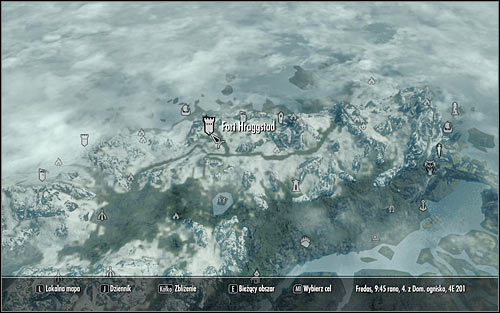 Open the world map and locate Fort Hraggstad (the above screen) - Joining the Legion | Imperial Legion Quests - Imperial Legion Quests - The Elder Scrolls V: Skyrim Game Guide