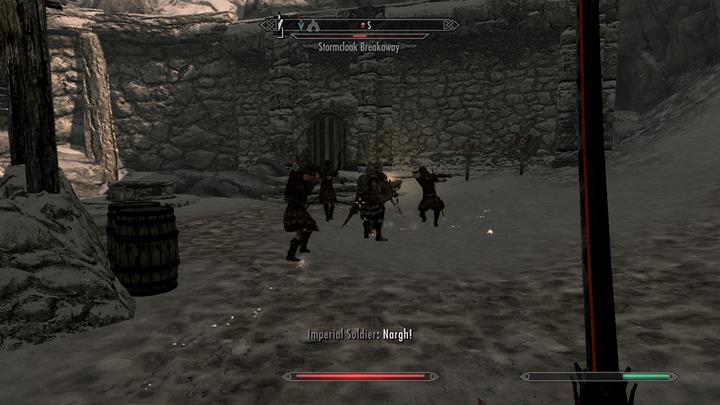A fight between Imperials and Stormcloacks breaks out in the fort. - A Stormcloack in Chains | Quests in the game - Quests in the game - The Elder Scrolls V: Skyrim Game Guide
