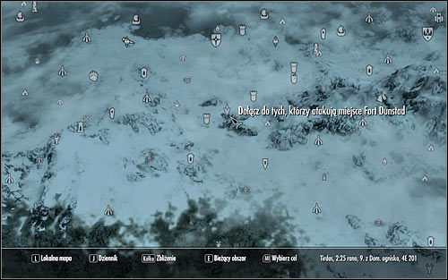 Open the world map and youll see that the meeting place (the above screen) is east of Fort Dunstad - Battle for Fort Dunstad | Imperial Legion Quests - Imperial Legion Quests - The Elder Scrolls V: Skyrim Game Guide