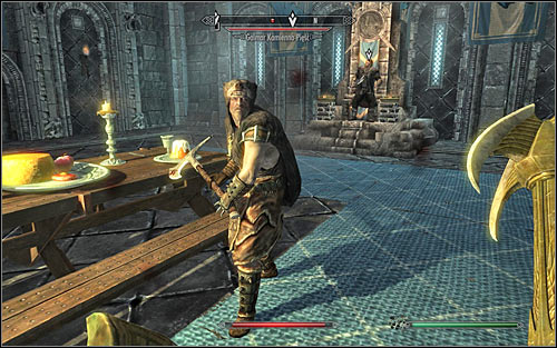 I suggest attacking Ulfrics guard, Galmar Stone-Fist (the above screen), first - Battle for Windhelm | Imperial Legion Quests - Imperial Legion Quests - The Elder Scrolls V: Skyrim Game Guide