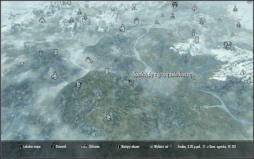 When you open the world map you should see that the scouting party is stationed on the road west of the Stormcloak camp (the above screen) - Compelling Tribute - p.2 | Stormcloak Rebellion Quests - Stormcloak Rebellion Quests - The Elder Scrolls V: Skyrim Game Guide