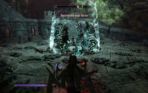 After heading inside, kill off all the enemies and go to the upper floor where you will see a big blue barrier - Prophet - Vampire Lord path - The Elder Scrolls V: Skyrim - Dawnguard - Game Guide and Walkthrough