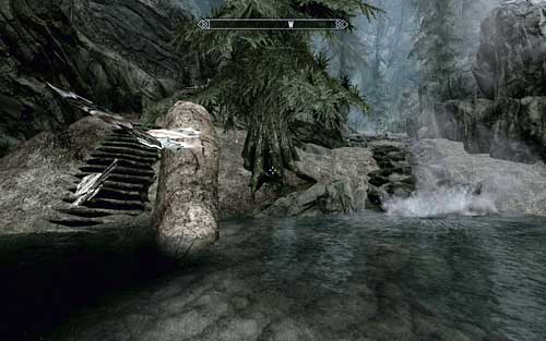 After getting to the end, climb the rocks on the left and continue along the narrow path - Unseen Visions - Vampire Lord path - The Elder Scrolls V: Skyrim - Dawnguard - Game Guide and Walkthrough