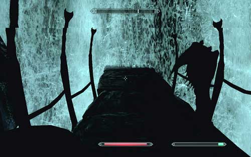 That way you will reach a bridge built under a waterfall - Touching The Sky - p. 1 - Dawnguard path - The Elder Scrolls V: Skyrim - Dawnguard - Game Guide and Walkthrough