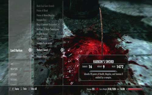 Also remember to take the items lying beside the remains of the former Lord - Touching The Sky - p. 4 - Dawnguard path - The Elder Scrolls V: Skyrim - Dawnguard - Game Guide and Walkthrough