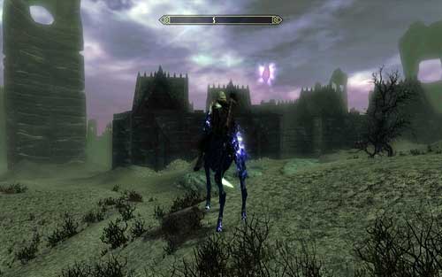 You will pass by a building with a hovering crystal on the left - Impatience of a Saint - p. 3 - Mutual side missions - The Elder Scrolls V: Skyrim - Dawnguard - Game Guide and Walkthrough