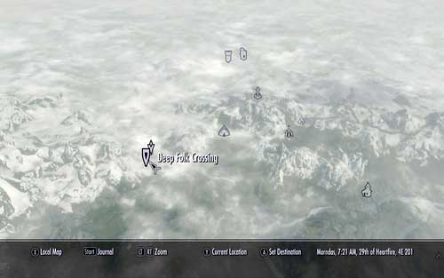The fourth shard is hidden inside Deep Folk Crossing, north-east of Markarth - Lost to the Ages - p. 3 - Mutual side missions - The Elder Scrolls V: Skyrim - Dawnguard - Game Guide and Walkthrough