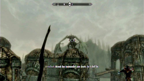 After leaving the dungeons of Nchardak, you will be attacked by a large dragon - Krosulhah - Skyrim Dragonborn: Talk to Storn - Skyrim Dragonborn: Main story mode - Gardener of Men - The Elder Scrolls V: Skyrim - Dragonborn Game Guide