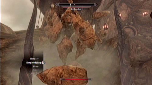 The monster is surprisingly weak - he can use some medium range spells, but has very little health, so you will easily defeat him - Skyrim Dragonborn: From the Ashes - Skyrim Dragonborn: Side missions - Tel Mithryn - The Elder Scrolls V: Skyrim - Dragonborn Game Guide