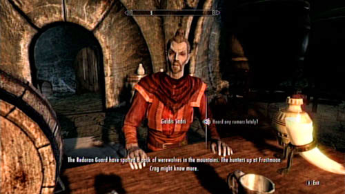 When you meet with Geldis Sadri at the Retching Netch in Raven Rock, ask him if he has heard any interesting gossip lately - Skyrim Dragonborn: Visit the hunters at Frostmoon Crag - Skyrim Dragonborn: Other missions - The Elder Scrolls V: Skyrim - Dragonborn Game Guide