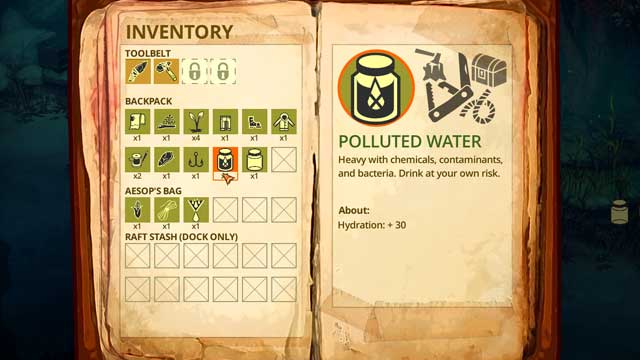 You can treat the water that you have collected in the jar with water filter - Where to find sources of drinking water? - Survival - The Flame in the Flood - Game Guide and Walkthrough