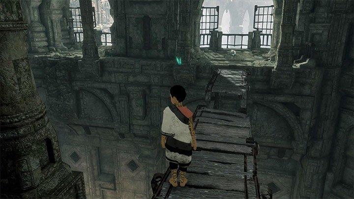 Once you get upstairs, search for the first barrel - Solve the blue fumes puzzle and continue exploring the ruins | Walkthrough - Walkthrough - The Last Guardian Game Guide