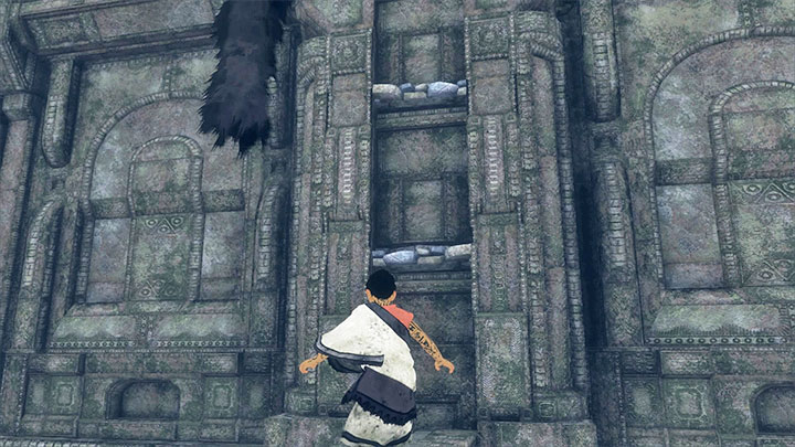 After that, call on Trico, jump onto his back and continue the journey - High-altitude climb | Walkthrough - Walkthrough - The Last Guardian Game Guide
