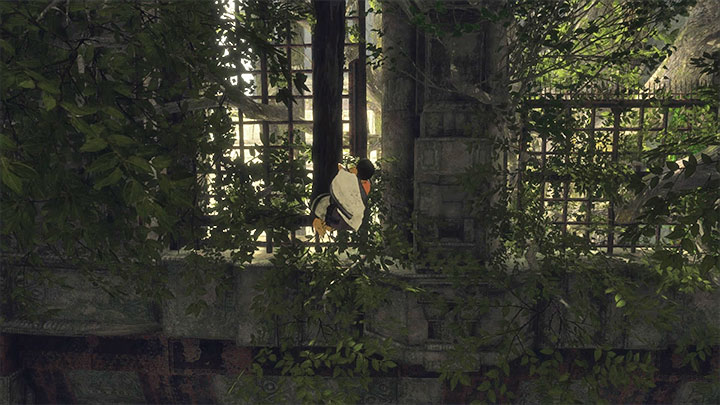 Use the fact that you can grab on to Tricos tail - Free yourself after the fall and bring Trico a barrel | Walkthrough - Walkthrough - The Last Guardian Game Guide