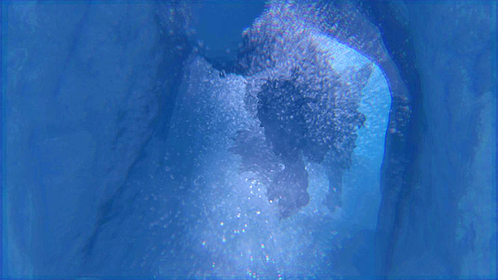 Trico will follow the boy across a large underwater tunnel - Explore the cave behind the waterfall | Walkthrough - Walkthrough - The Last Guardian Game Guide