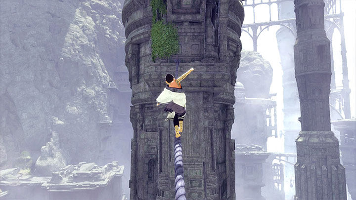 In this location, you will have to walk over several ropes - Climb over towers with ropes extended between them | Walkthrough - Walkthrough - The Last Guardian Game Guide