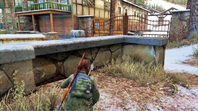 Once you reach another cluster of houses, crouch and go slowly to the left - The Last of Us: The Hunt, Lakeside Resort Walkthrough - Lakeside Resort - The Last of Us Guide