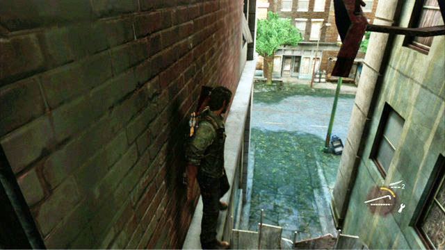 Leave the flat through the window and walk over the ledge a bit further - The Last of Us: Financial District, Pittsburgh Walkthrough, map - Pittsburgh - The Last of Us Guide