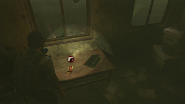 Before you climb the stairs to the next floor, examine the shelf behind the nearby door, to find some ammo - The Last of Us: Beyond the Wall, The Quarantine Zone Walkthrough, map - The Quarantine Zone - The Last of Us Guide