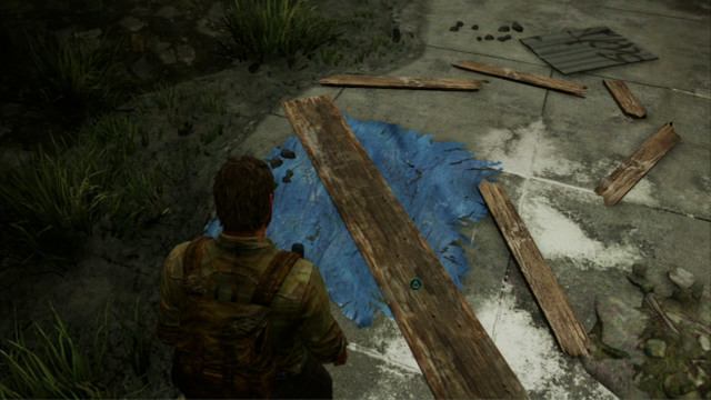 To get to the other side, you need to jump down and carry a plank over to Tess - The Last of Us: Beyond the Wall, The Quarantine Zone Walkthrough, map - The Quarantine Zone - The Last of Us Guide