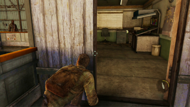 Now, you only need to go upstairs and kill the two bandits at the stairs - The Last of Us: The Slum, The Quarantine Zone Walkthrough, map - The Quarantine Zone - The Last of Us Guide
