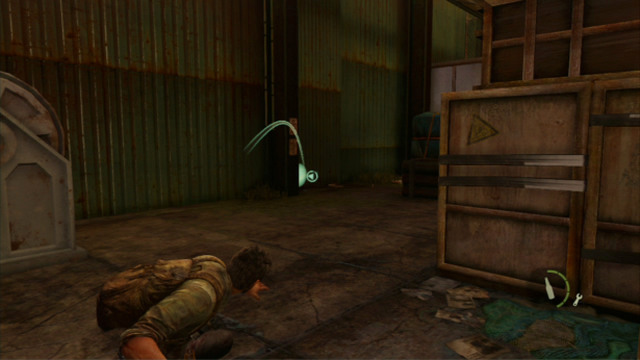 You cannot attack the man from behind so, you need to encourage him to leave his post - The Last of Us: The Slum, The Quarantine Zone Walkthrough, map - The Quarantine Zone - The Last of Us Guide